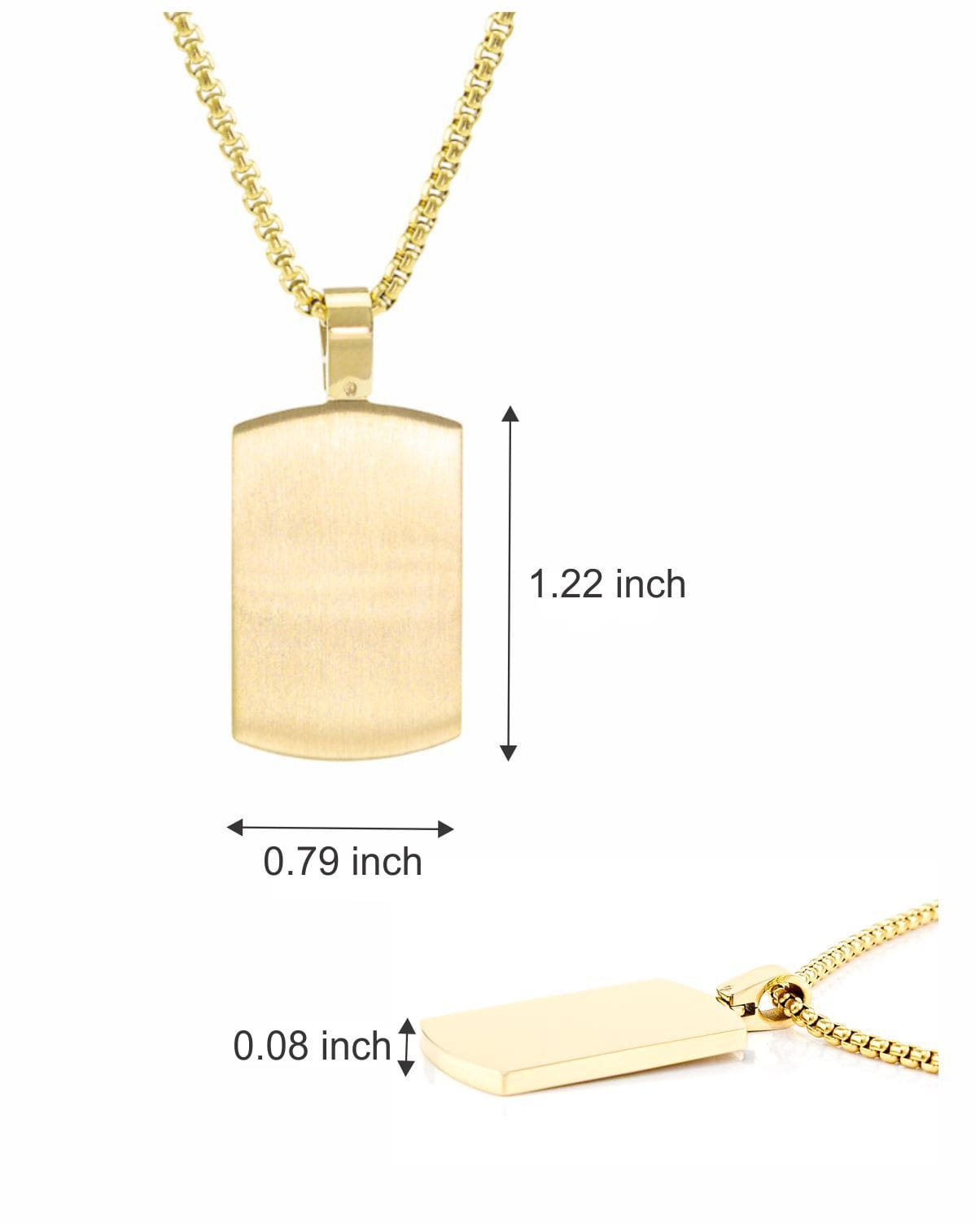 Cara Keepsakes Stainless Steel Gold-Plated Tag Pendant