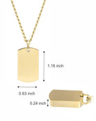 Cara Keepsakes Stainless Steel Gold-Plated Stainless Steel Tag Pendant Urn