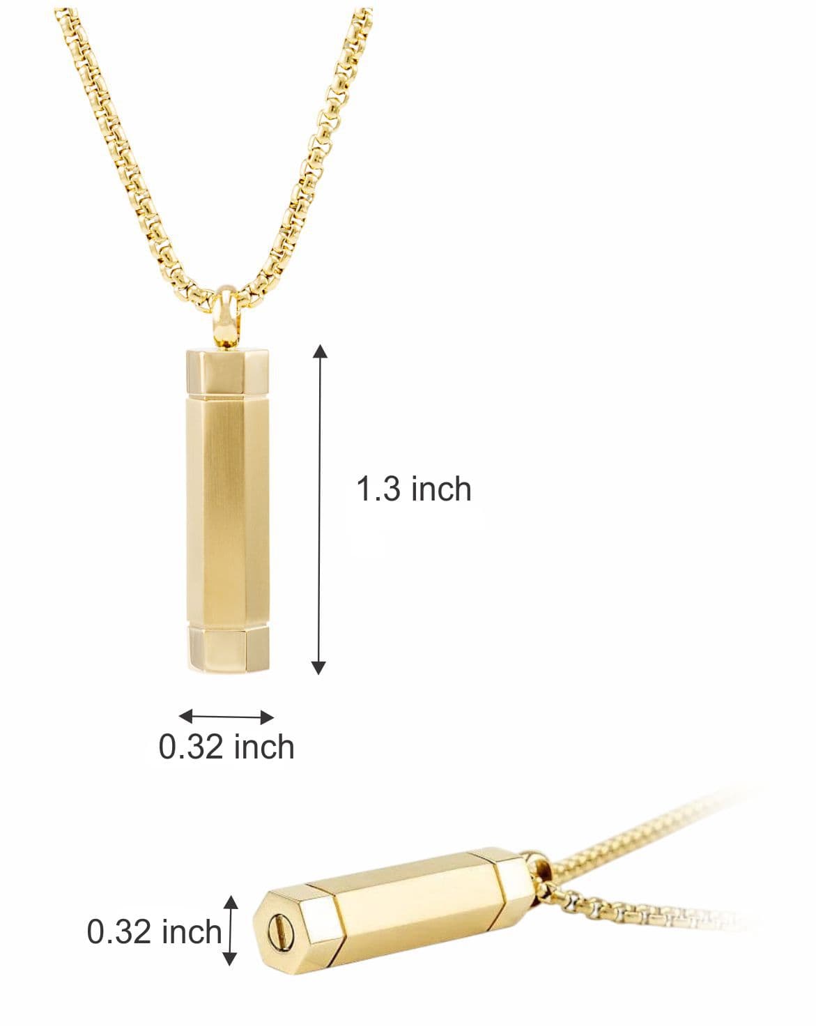 Cara Keepsakes Stainless Steel Gold-Plated Tag Cylinder