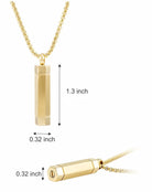 Cara Keepsakes Stainless Steel Gold-Plated Tag Cylinder