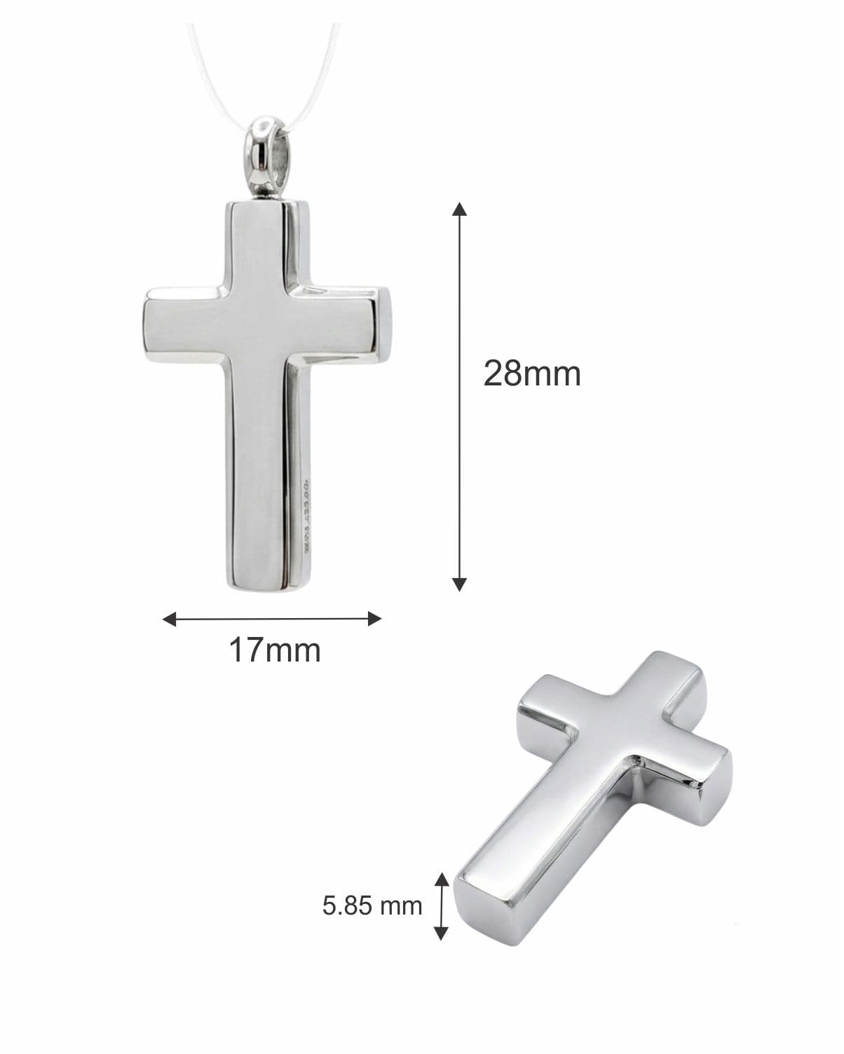 Cara Keepsakes Stainless Steel Stainless Steel Cross Pendant Urn