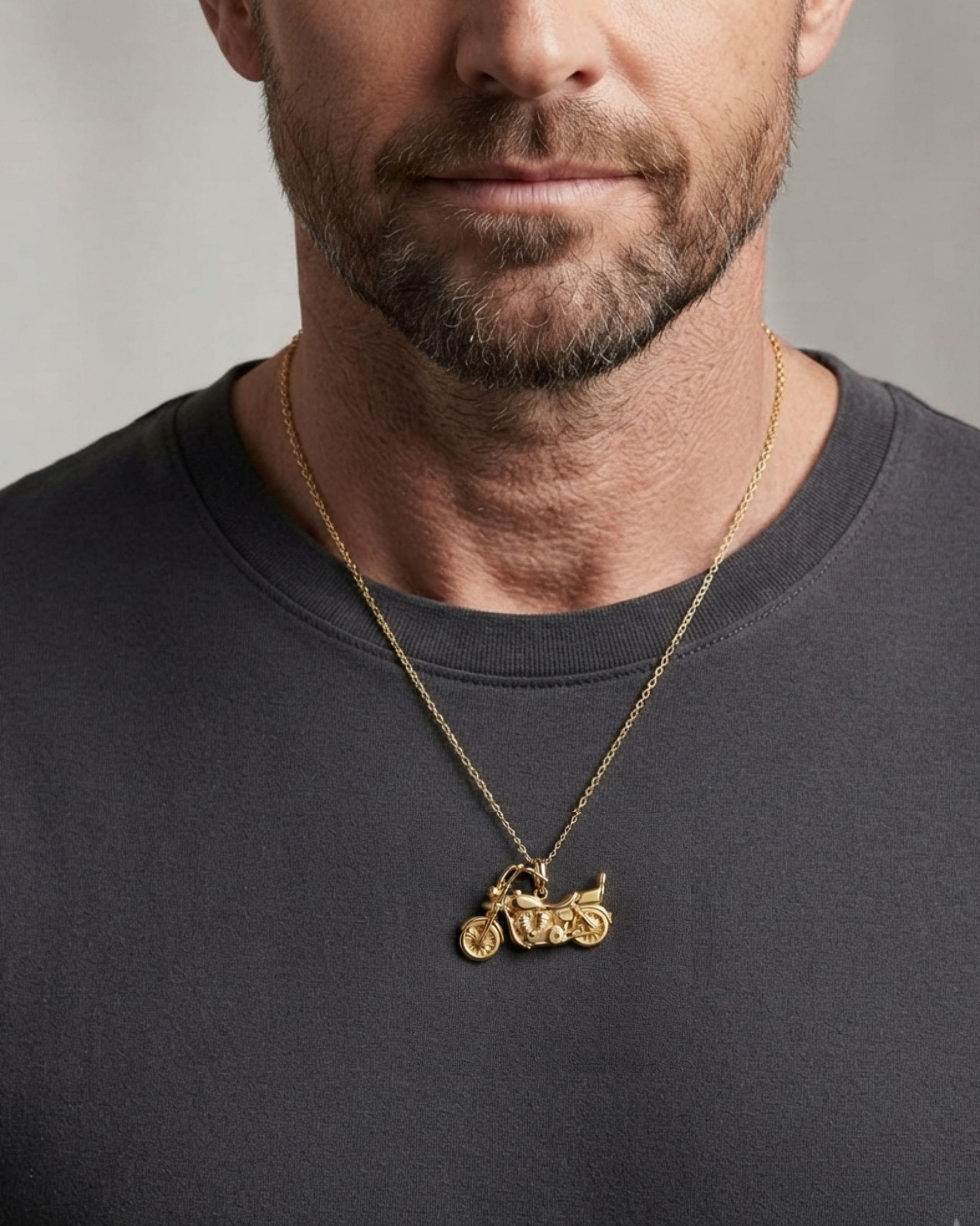Cara Keepsakes Gold Pendant Urns Gold Motorcycle Pendant Urn (10K)