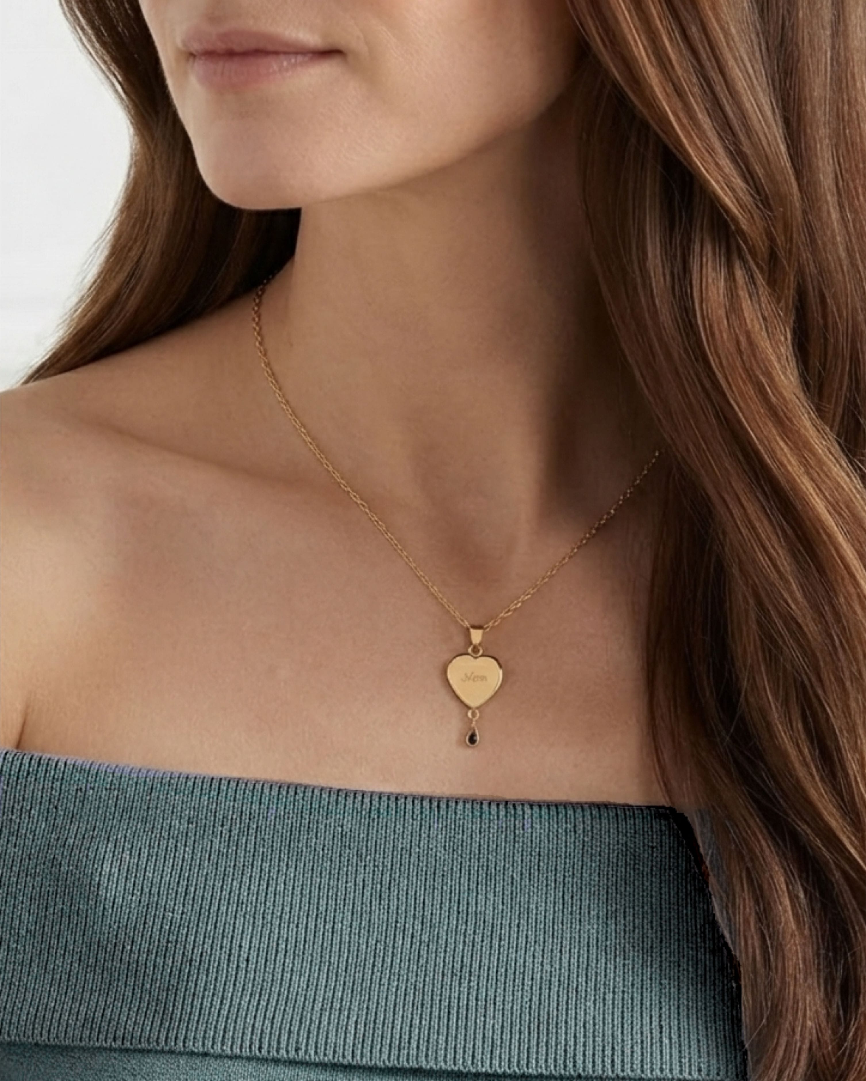 Cara Keepsakes Gold Pendant Urns Birthstone Heart Pendant Urn (10K)