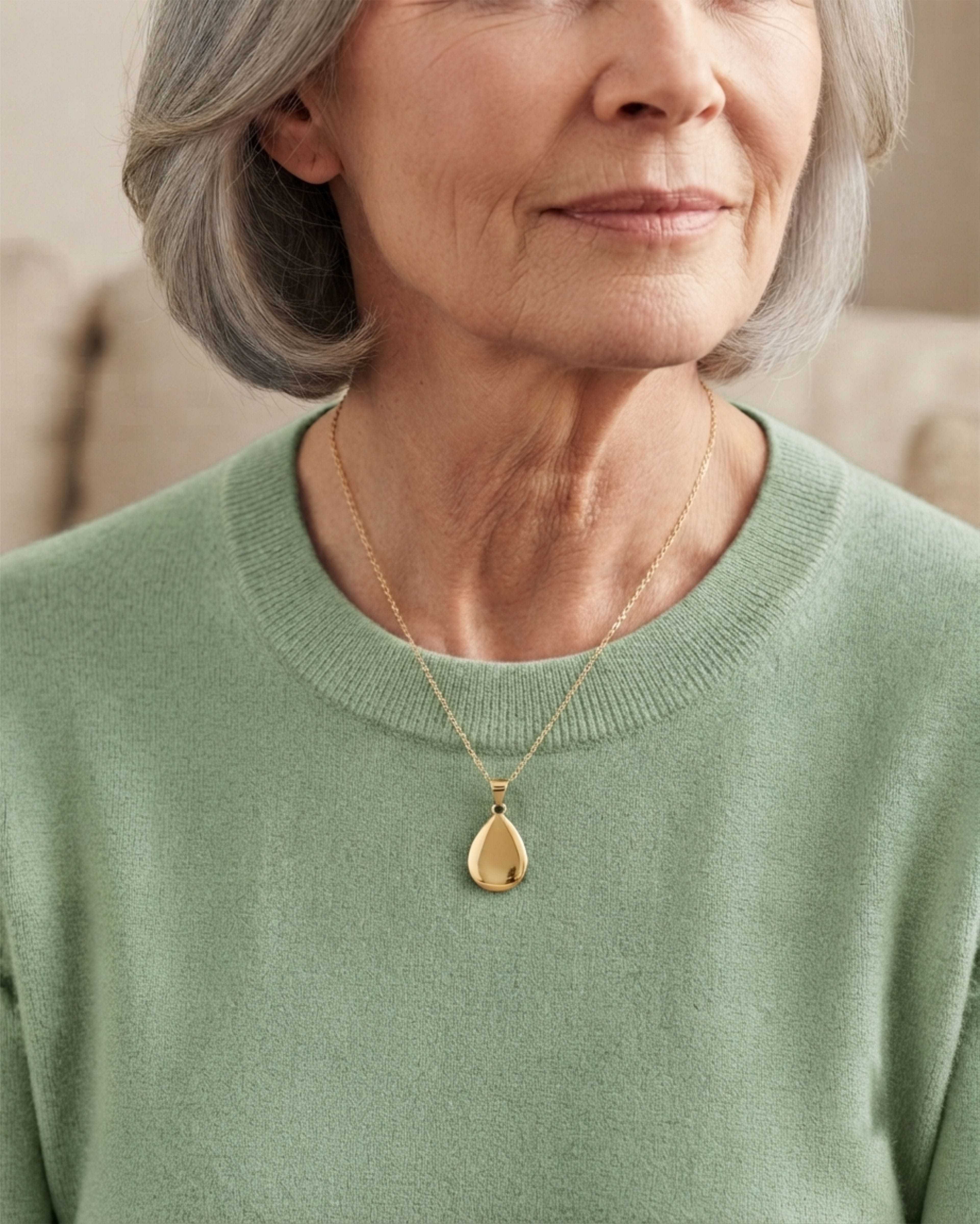 Cara Keepsakes Gold Pendant Urns Gold Teardrop Pendant Urn (10K)