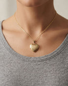 Cara Keepsakes Gold Locket Urns Gold Heart Locket Urn - Diamond Cut (10K)