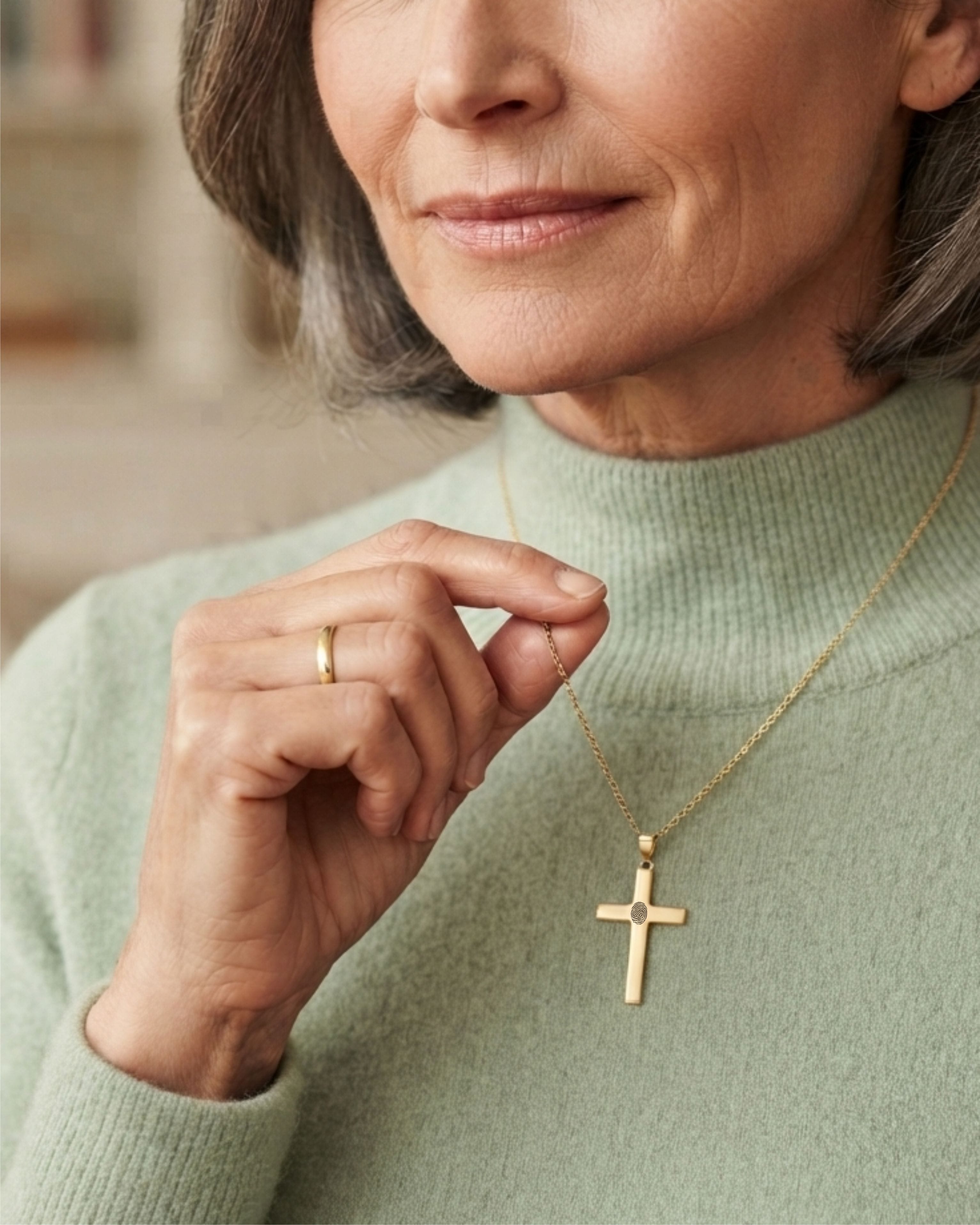 Cara Keepsakes Gold Pendant Urns Gold Cross Pendant Urn (10K)