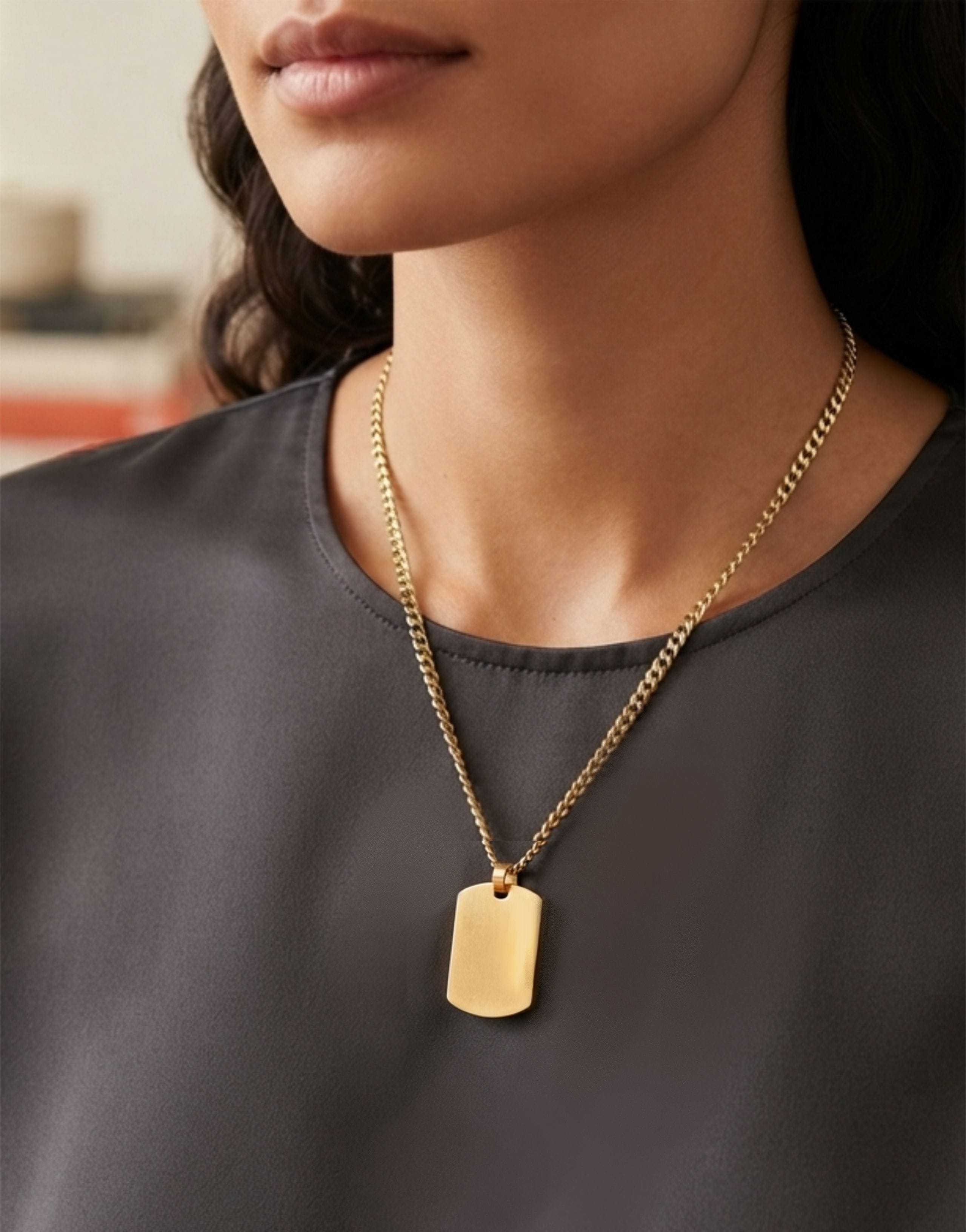 Cara Keepsakes Stainless Steel Gold Tag Pendant Urn