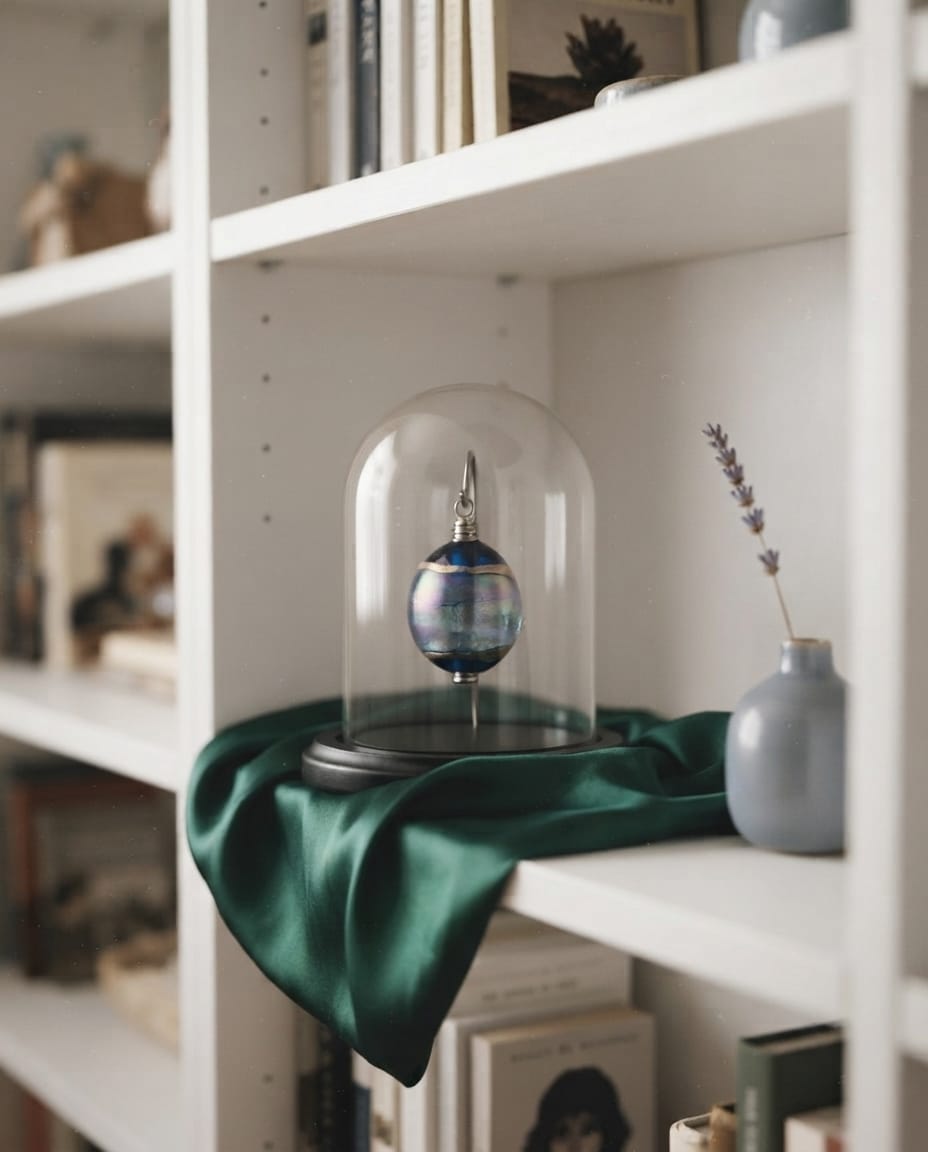 Cara Keepsakes Keepsake Urn Mini Urn with Glass Dome Keepsake Urn - "Serenity" (Olive Shaped)