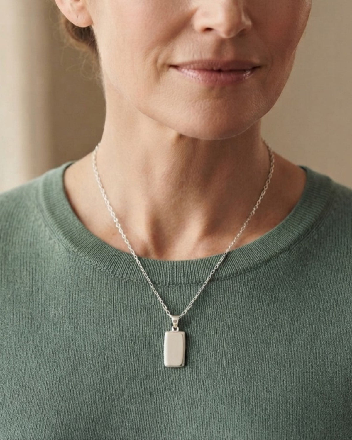 Cara Keepsakes Silver Pendant Urns Silver Rectangle Pendant Urn