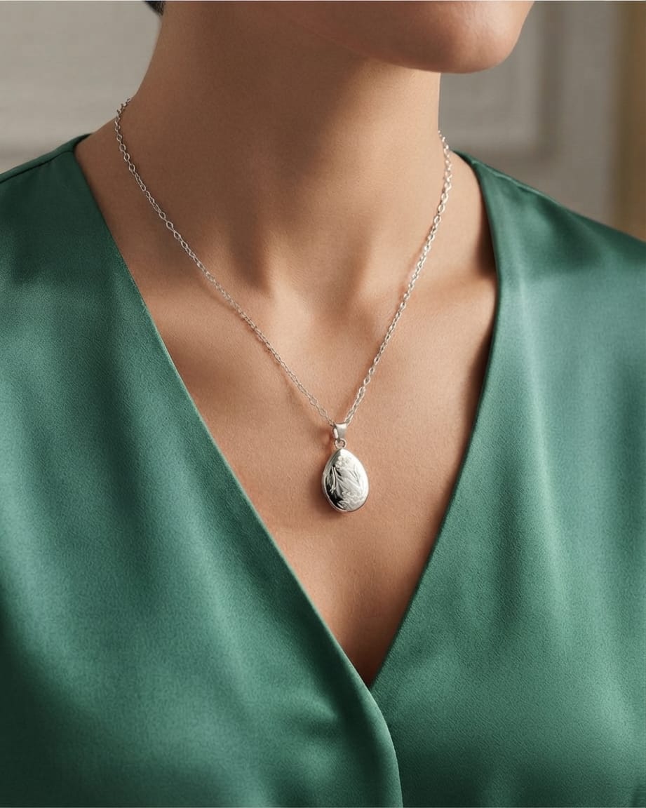 Cara Keepsakes Silver Pendant Urns 'Poppy' Teardrop Pendant Urn