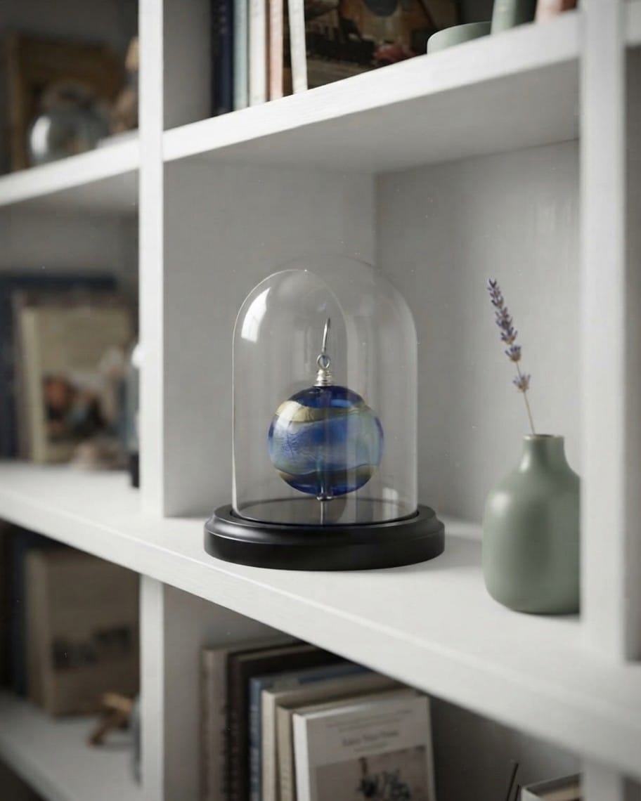 Cara Keepsakes Keepsake Urn Mini Urn with Glass Dome Keepsake Urn - "Serenity"