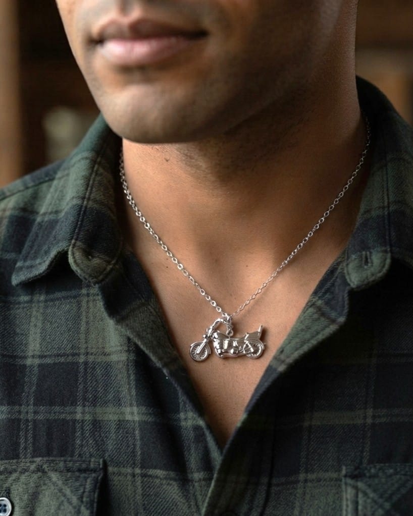 Cara Keepsakes Silver Pendant Urns Motorcycle Pendant Urn