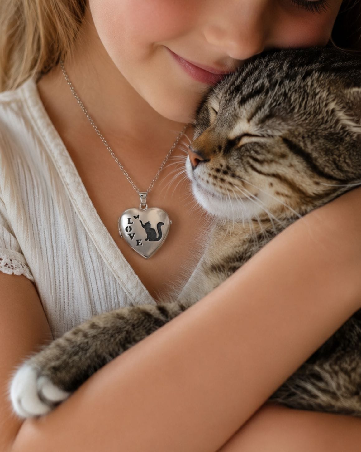 Cara Keepsakes Silver Locket Urns Cat Locket Urn