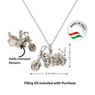 Cara Keepsakes Silver Pendant Urns Motorcycle Pendant Urn