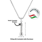 Cara Keepsakes Silver Pendant Urns Hammered Cylinder Pendant Urn