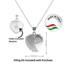 Cara Keepsakes Silver Pendant Urns Angel Wing Pendant Urn