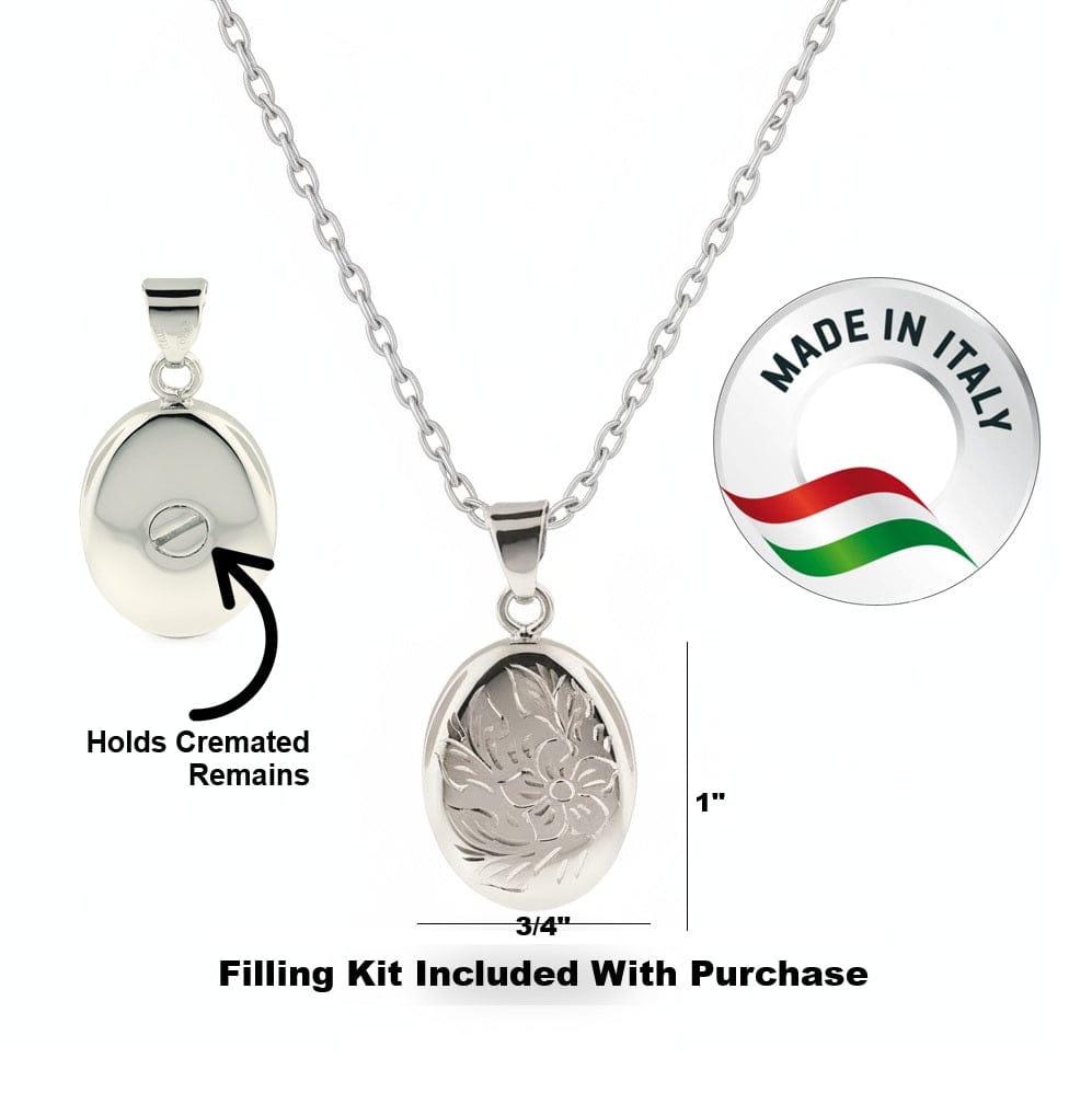 Cara Keepsakes Silver Pendant Urns 'Wildflower' Pendant Urn