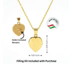 Cara Keepsakes Gold Pendant Urns Small Gold Heart Pendant Urn (10K)