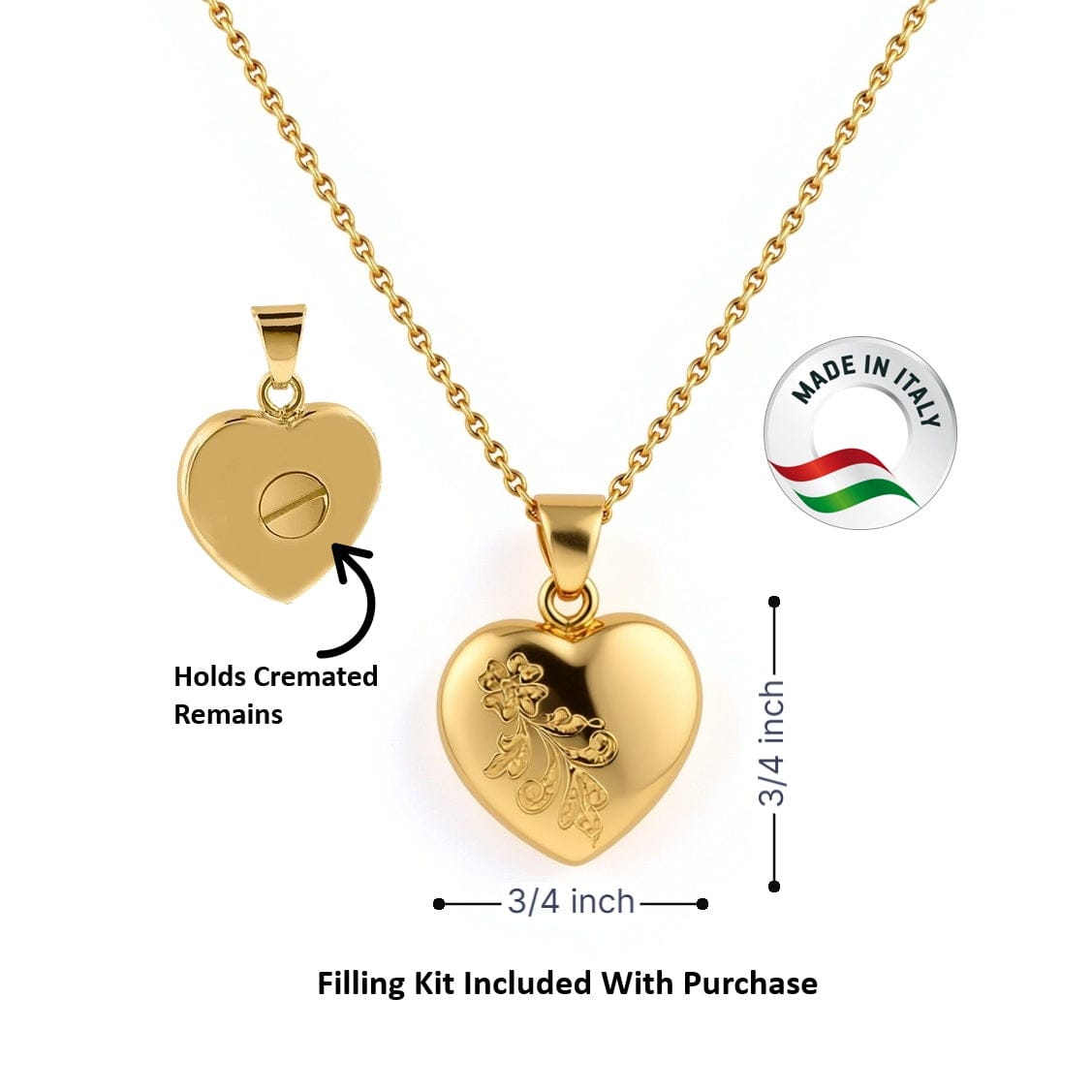 Cara Keepsakes Gold Pendant Urns 'Forget Me Not' Pendant Urn (10K)