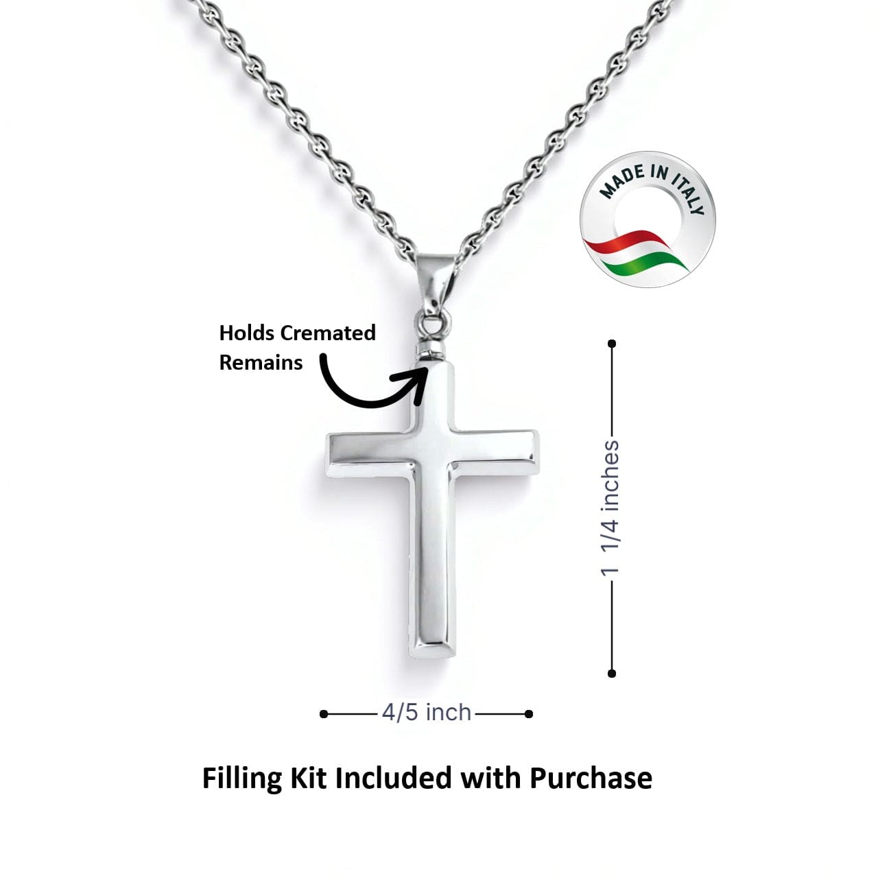 Cara Keepsakes Silver Pendant Urns Cross Pendant Urn