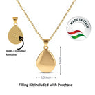 Cara Keepsakes Gold Pendant Urns Gold Teardrop Pendant Urn (10K)