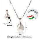 Cara Keepsakes Silver Pendant Urns Silver Teardrop Pendant Urn