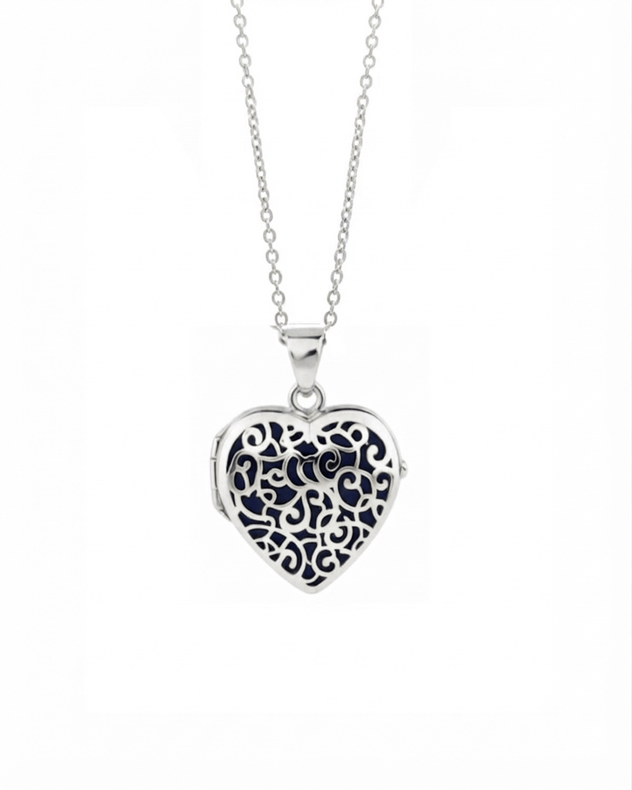 Cara Keepsakes Gold Locket Urns White Gold Filigree Heart Locket Urn (14K)