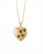 Cara Keepsakes Gold Locket Urns Gold Paw Print Locket Urn (10K)