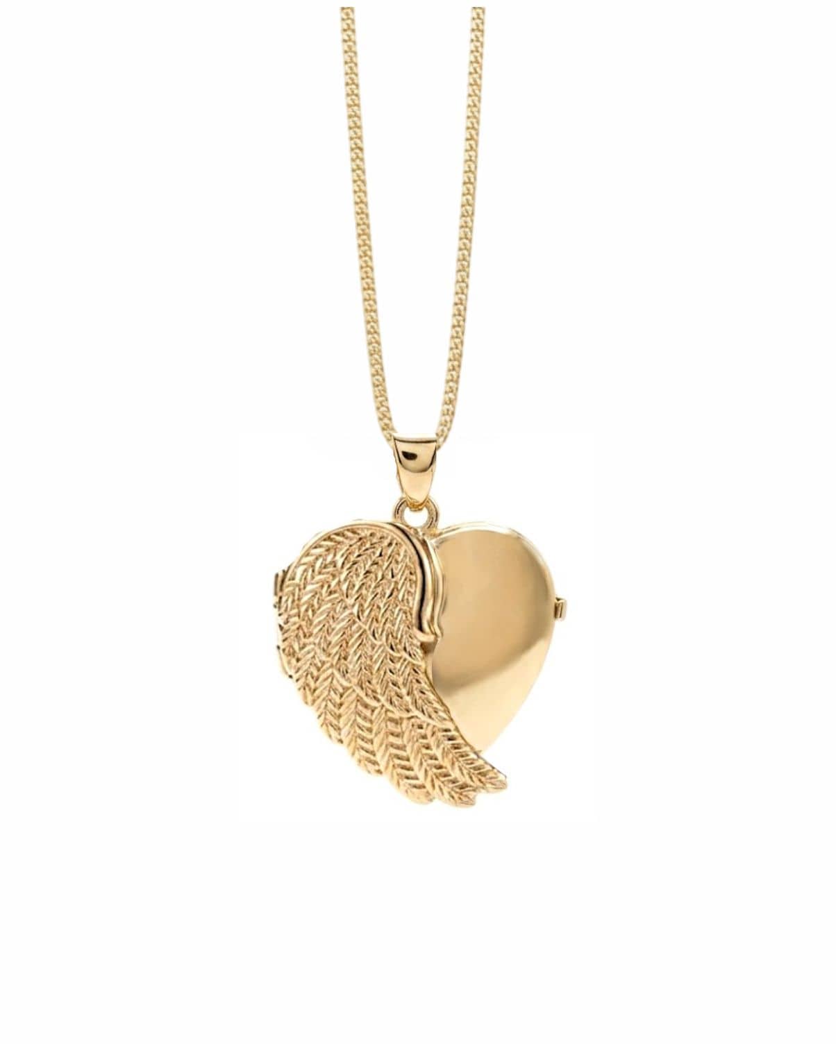Cara Keepsakes Gold Locket Urns Gold Angel Wing Locket Urn (14K)