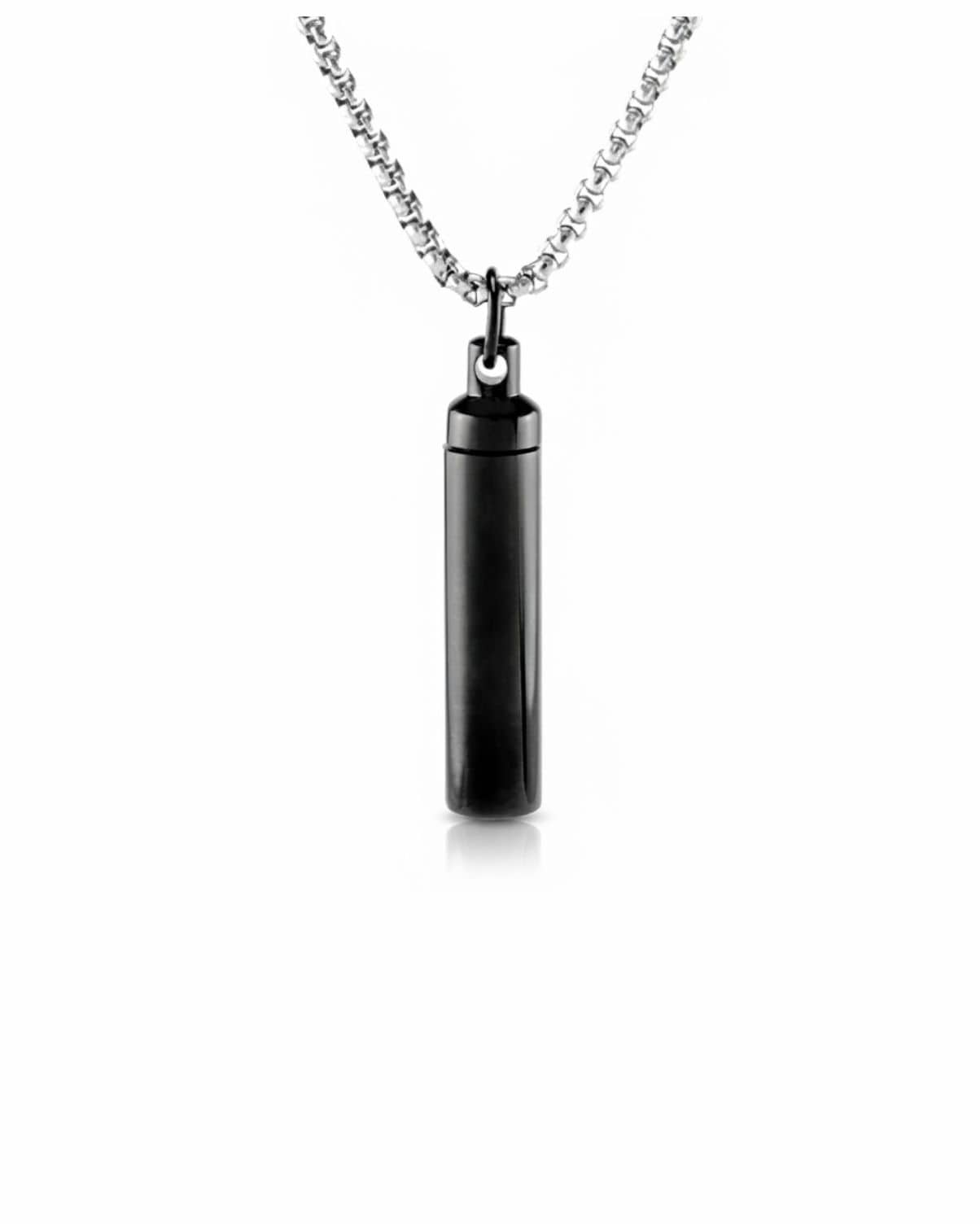 Cara Keepsakes Stainless Steel Black Stainless Steel Cylinder Urn