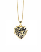 Cara Keepsakes Gold Locket Urns Gold Filigree Heart Locket Urn (14K)