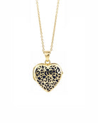 Cara Keepsakes Gold Locket Urns Gold Filigree Heart Locket Urn (14K)