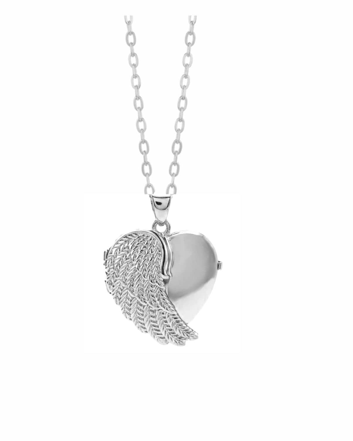Cara Keepsakes Silver Locket Urns Silver Angel Wing Locket Urn