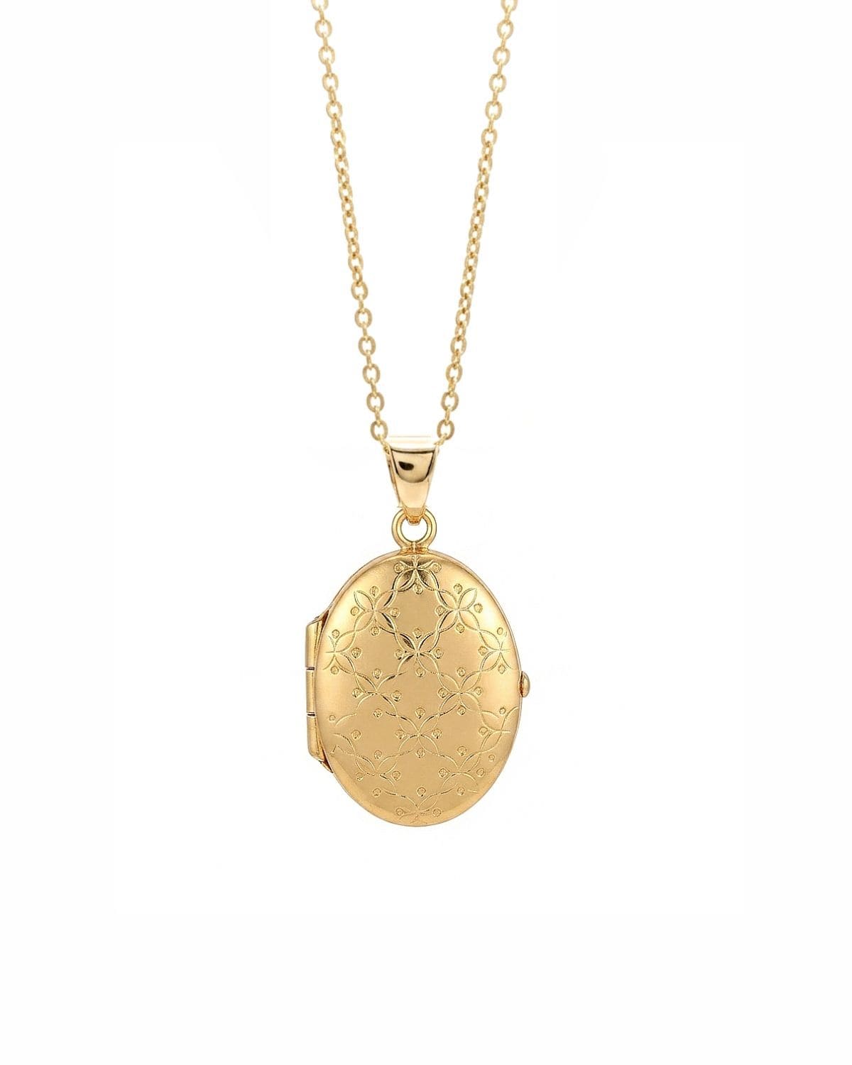 Cara Keepsakes Gold Locket Urns Gold Oval Locket Urn - Diamond Cut (10K)