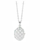 Cara Keepsakes Silver Locket Urns Oval Locket Urn - Diamond Cut