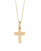 Cara Keepsakes Gold Pendant Urns Hammered Gold Cross Pendant Urn (10K)