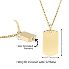Cara Keepsakes Stainless Steel Gold Tag Pendant Urn