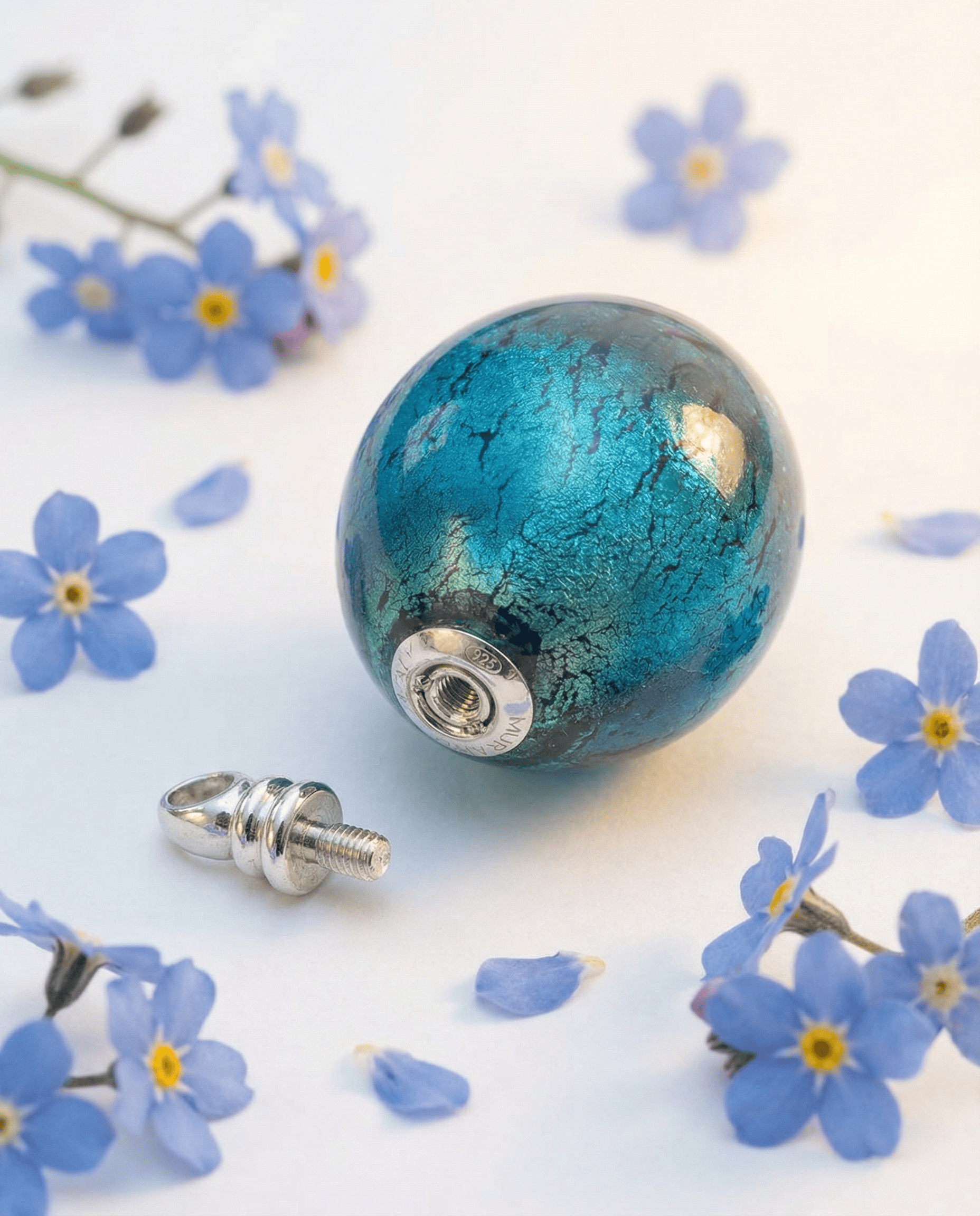 Cara Keepsakes Keepsake Urn Mini Urn with Glass Dome Keepsake Urn - "Tender Promise"
