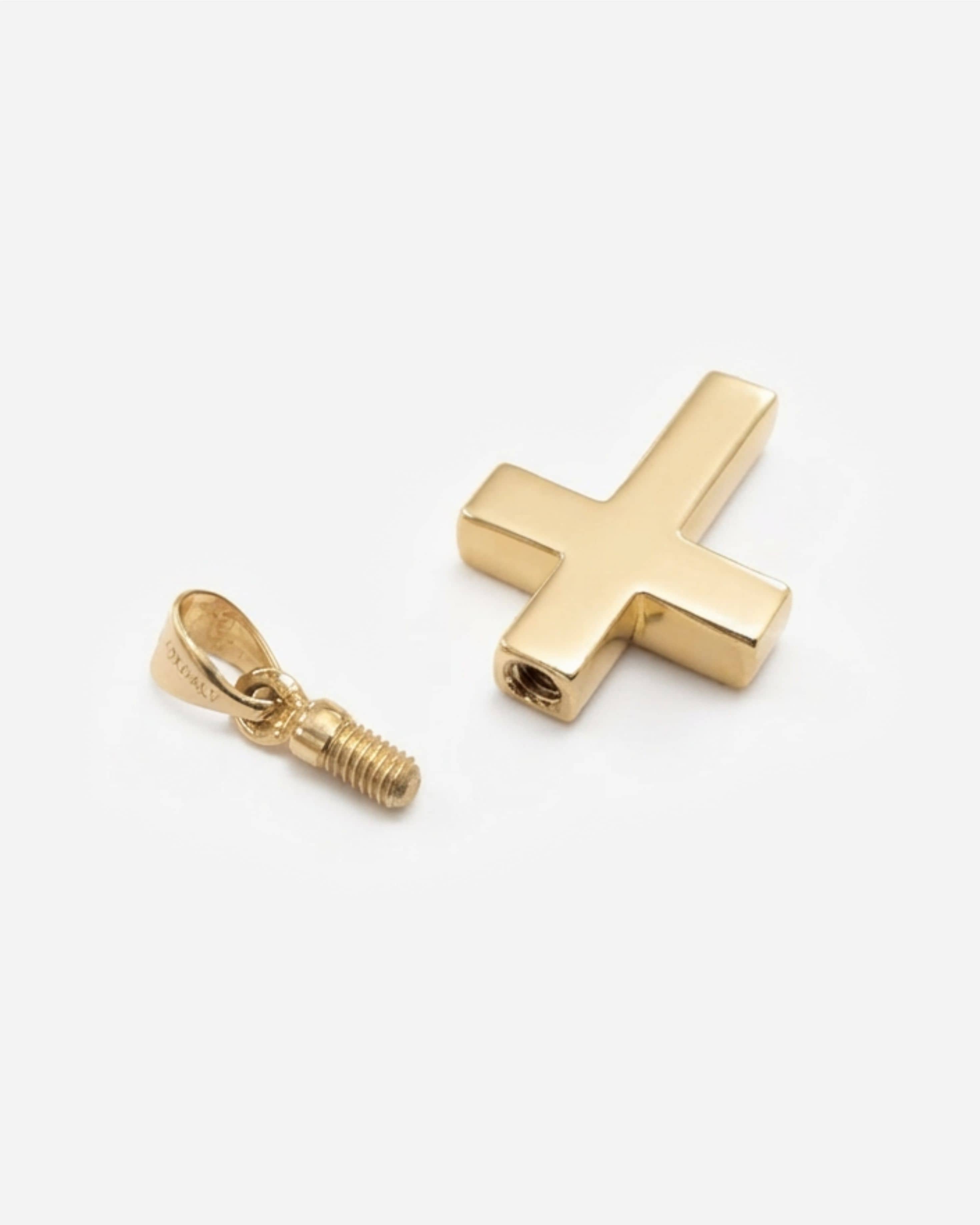 Cara Keepsakes Gold Pendant Urns Hammered Gold Cross Pendant Urn (10K)
