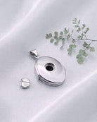 Cara Keepsakes Silver Locket Urns Silver Filigree Oval Locket Urn