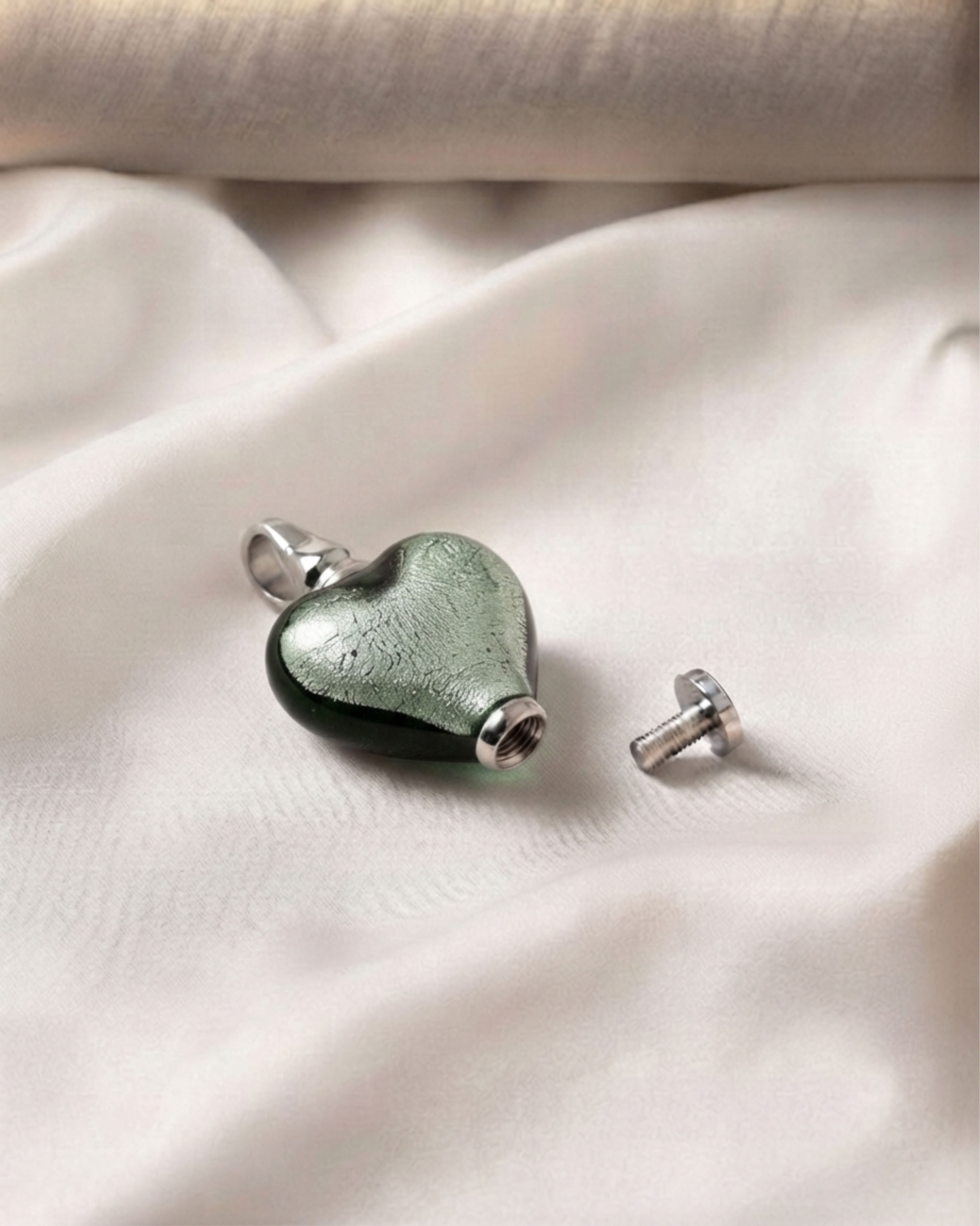 Cara Keepsakes Murano Glass Heart Urns Murano Glass Heart Urn - June