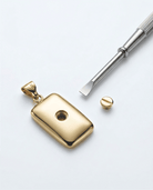 Cara Keepsakes Gold Pendant Urns Gold Rectangle Pendant Urn (10K)