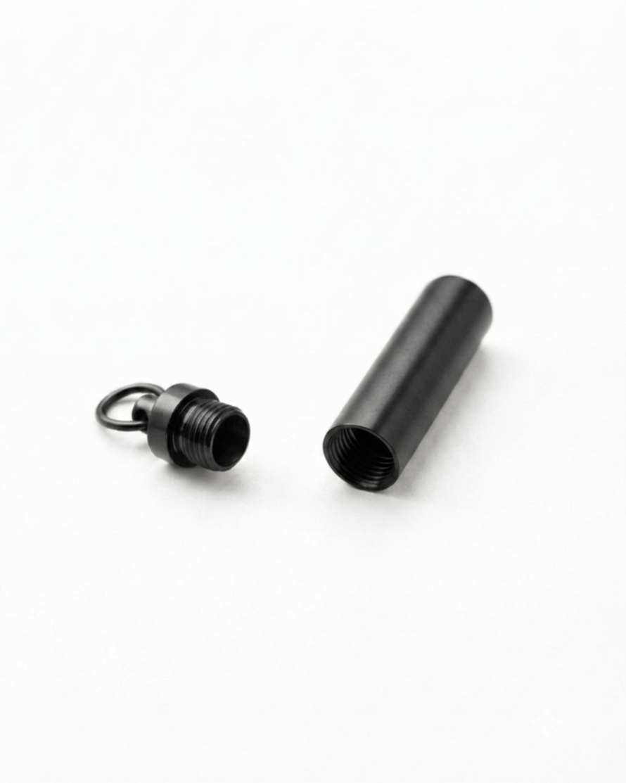 Cara Keepsakes Stainless Steel Black Stainless Steel Cylinder Urn