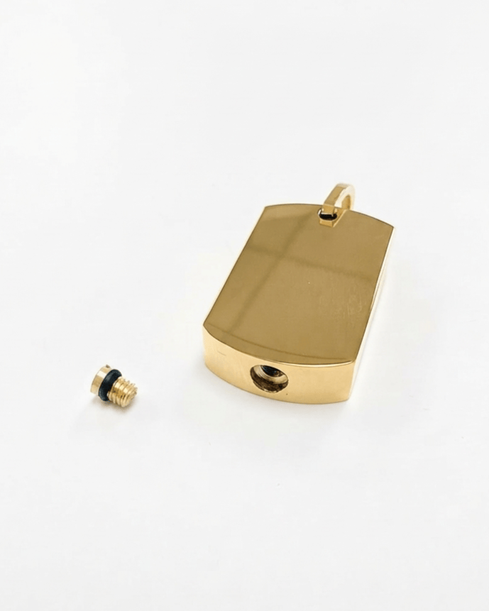 Cara Keepsakes Stainless Steel Gold-Plated Stainless Steel Tag Pendant Urn