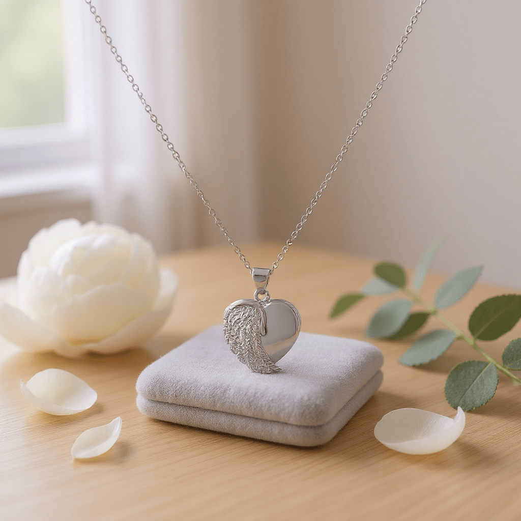 Cara Keepsakes Silver Pendant Urns Angel Wing Pendant Urn