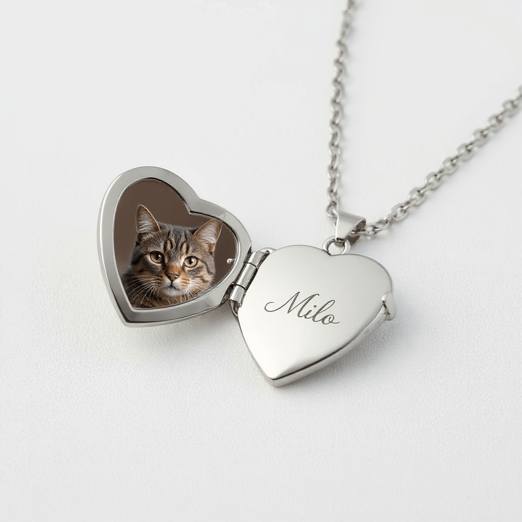 Cara Keepsakes Silver Locket Urns Cat Locket Urn