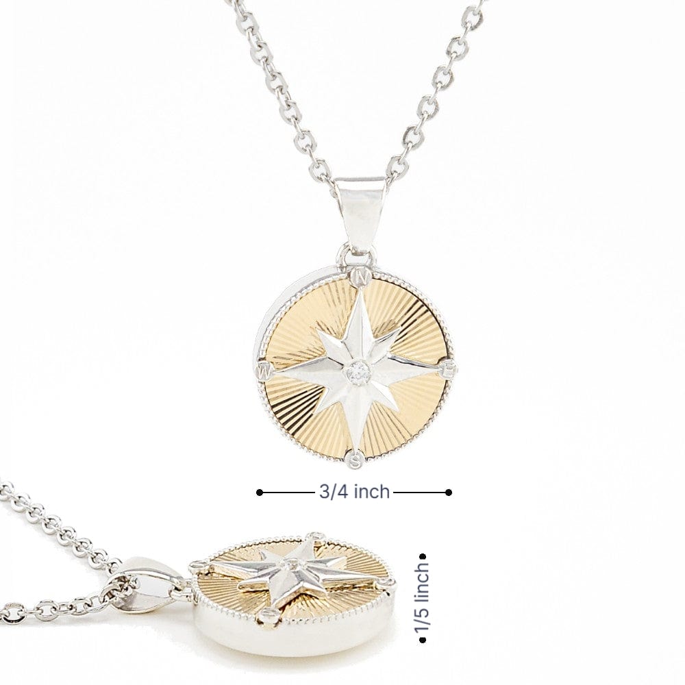 Cara Keepsakes Silver Pendant Urns Silver Compass Pendant Urn