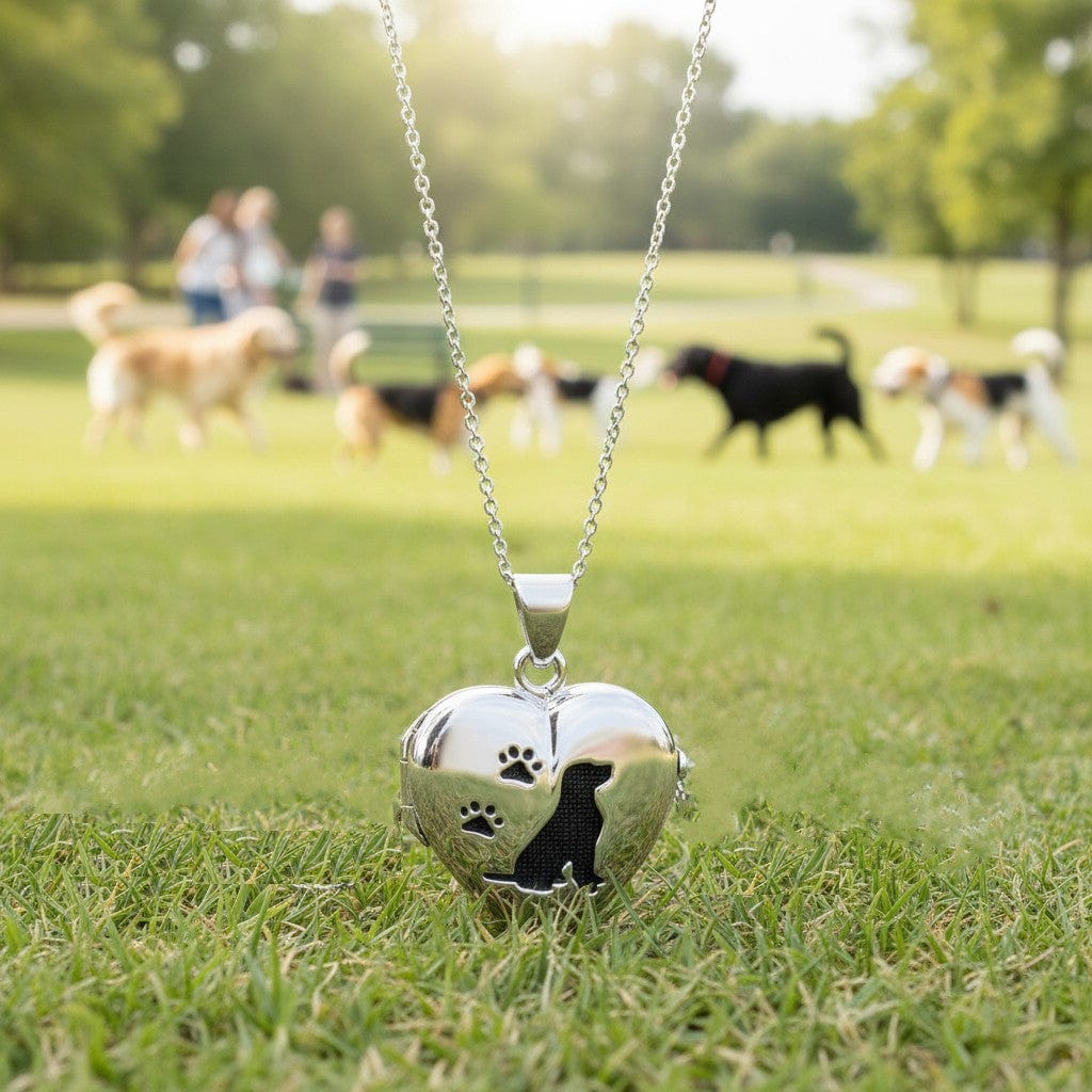 Urn Necklace Dog Locket Necklace Dog Ashes Pendant Sterling Silver