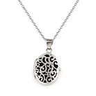Cara Keepsakes Silver Locket Urns Black Silver Filigree Oval Locket Urn