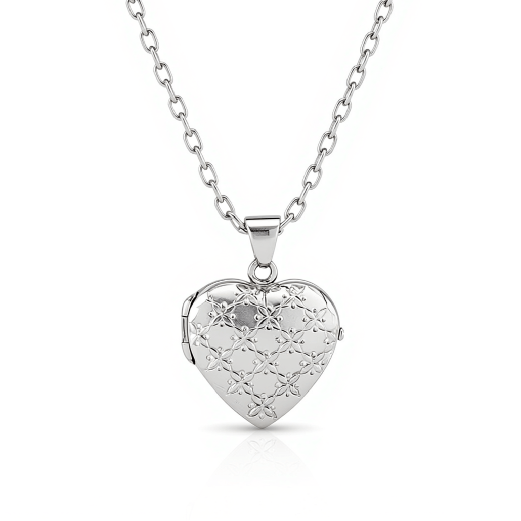 Cara Keepsakes Silver Locket Urns Silver Heart Locket Urn - Diamond Cut